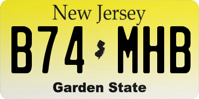 NJ license plate B74MHB