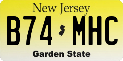 NJ license plate B74MHC