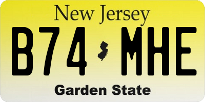 NJ license plate B74MHE