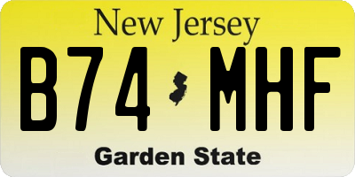 NJ license plate B74MHF