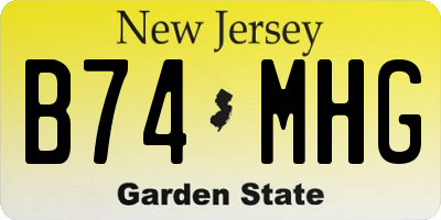 NJ license plate B74MHG