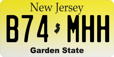 NJ license plate B74MHH