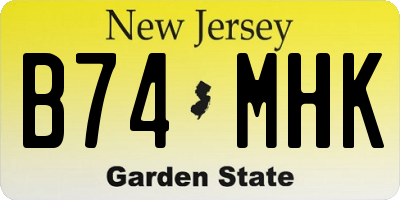 NJ license plate B74MHK