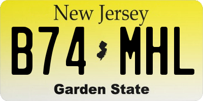 NJ license plate B74MHL