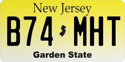 NJ license plate B74MHT