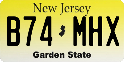 NJ license plate B74MHX