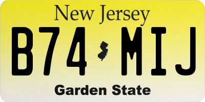 NJ license plate B74MIJ