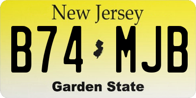 NJ license plate B74MJB