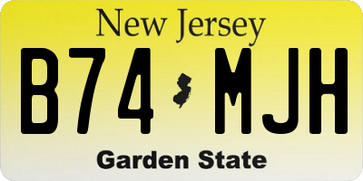 NJ license plate B74MJH