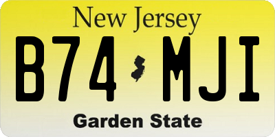 NJ license plate B74MJI