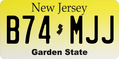 NJ license plate B74MJJ