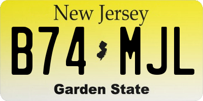 NJ license plate B74MJL