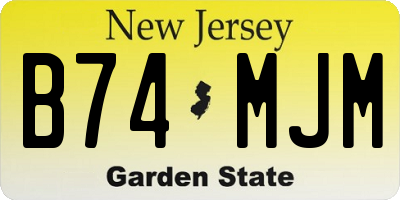 NJ license plate B74MJM