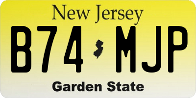 NJ license plate B74MJP