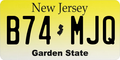 NJ license plate B74MJQ