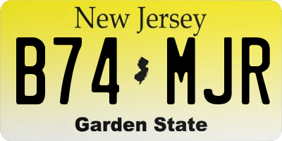NJ license plate B74MJR