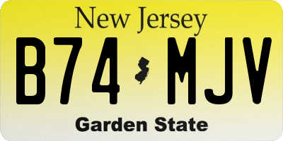 NJ license plate B74MJV