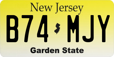 NJ license plate B74MJY
