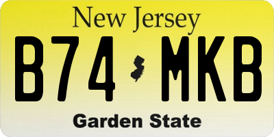 NJ license plate B74MKB