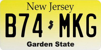 NJ license plate B74MKG