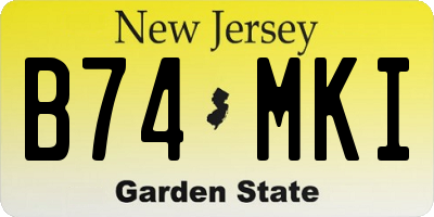 NJ license plate B74MKI