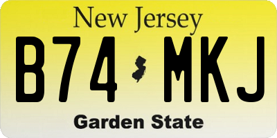 NJ license plate B74MKJ