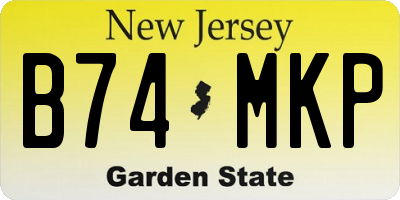 NJ license plate B74MKP