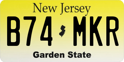 NJ license plate B74MKR