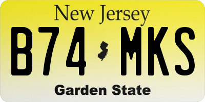 NJ license plate B74MKS