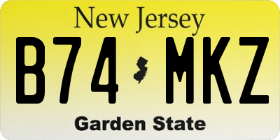 NJ license plate B74MKZ