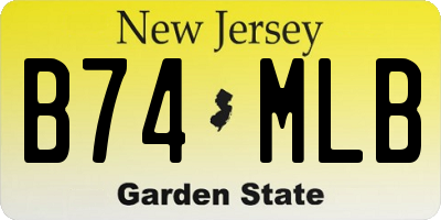 NJ license plate B74MLB