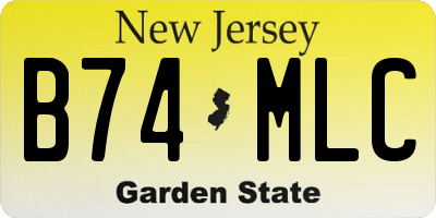 NJ license plate B74MLC