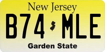 NJ license plate B74MLE
