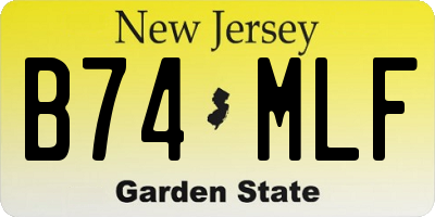 NJ license plate B74MLF