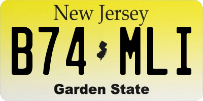 NJ license plate B74MLI