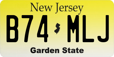 NJ license plate B74MLJ