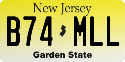NJ license plate B74MLL