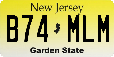NJ license plate B74MLM