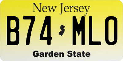 NJ license plate B74MLO