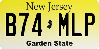 NJ license plate B74MLP