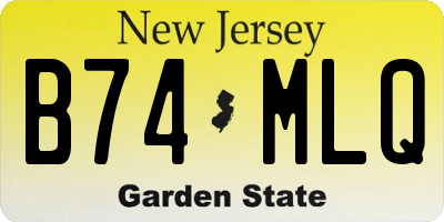NJ license plate B74MLQ