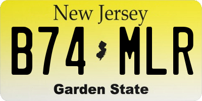 NJ license plate B74MLR