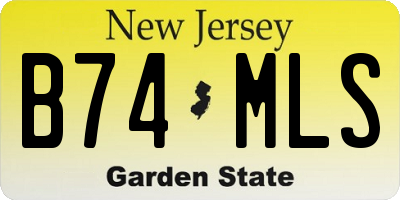 NJ license plate B74MLS