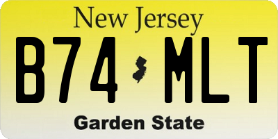NJ license plate B74MLT