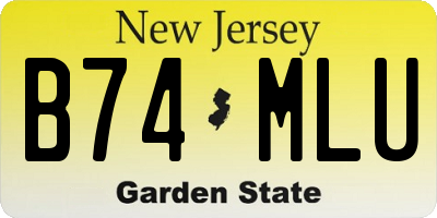 NJ license plate B74MLU