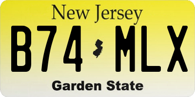 NJ license plate B74MLX