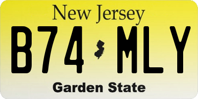NJ license plate B74MLY