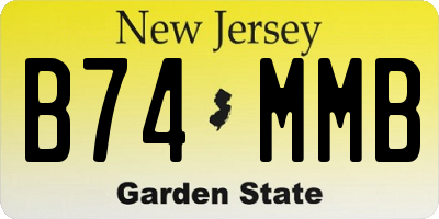 NJ license plate B74MMB