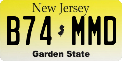 NJ license plate B74MMD