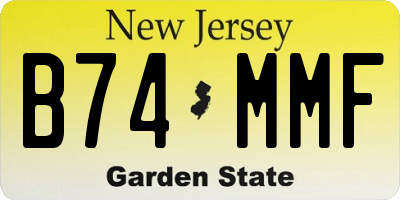NJ license plate B74MMF